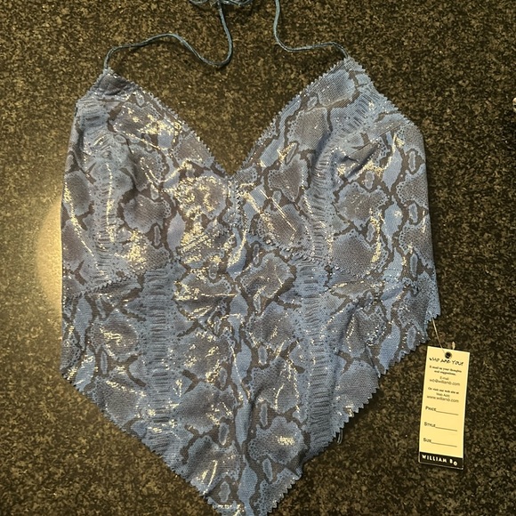 NWT WILLIAM B BLUE ALLIGATOR GOING OUT TOP SIZE 8 - Picture 1 of 6